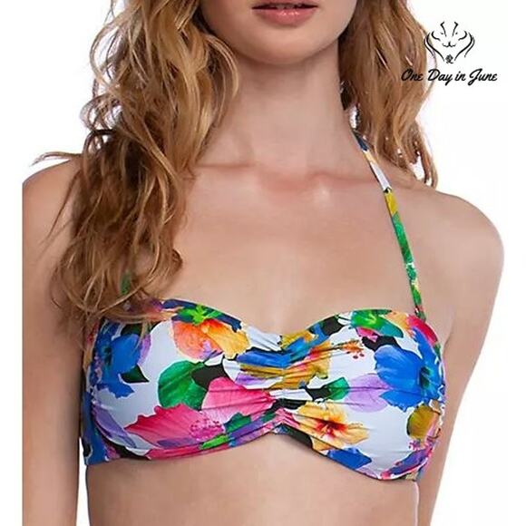 Nanette Lepore Technicolor Tropical Tease Bikini Top Swimsuit Size 8 - Picture 3 of 5